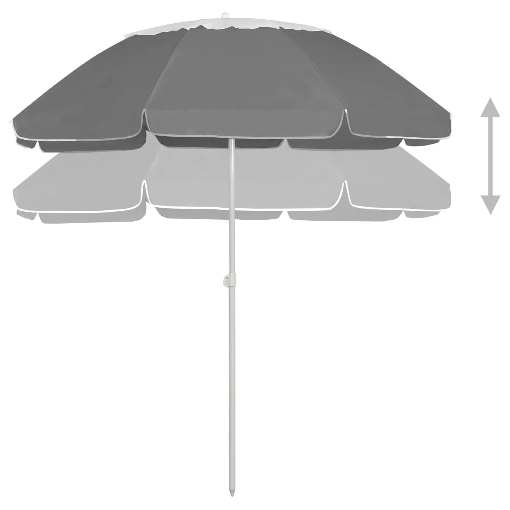 strandparasol 300 cm antracitgrå - Image 2