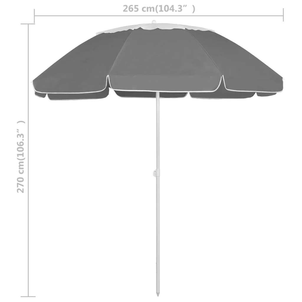 strandparasol 300 cm antracitgrå - Image 7