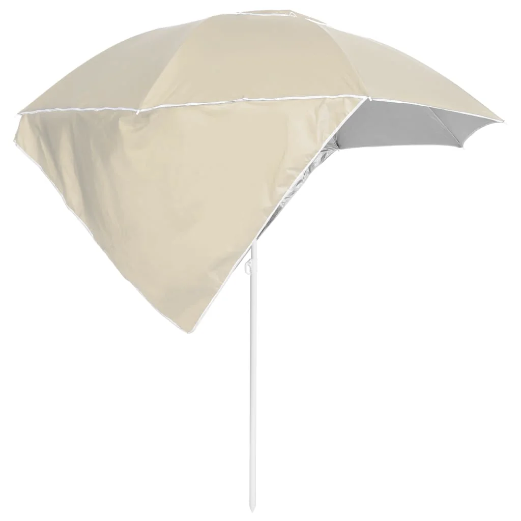 strandparasol med sidevægge 215 cm sandfarvet - Image 3