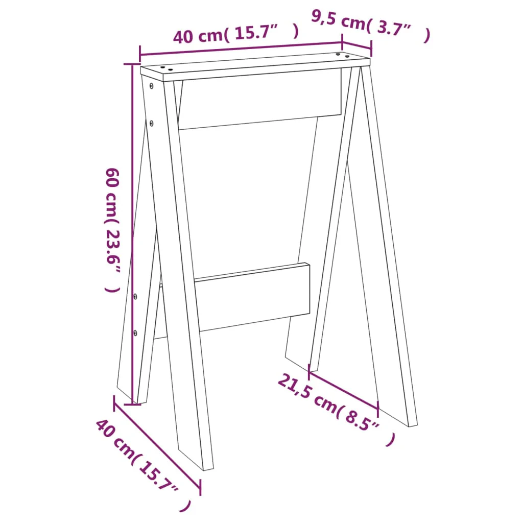 taburetter 2 stk. 40x40x60 cm massivt fyrretræ grå - Image 8