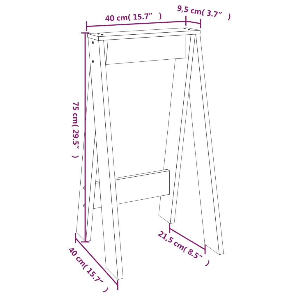 taburetter 2 stk. 40x40x75 cm massivt fyrretræ - Image 8