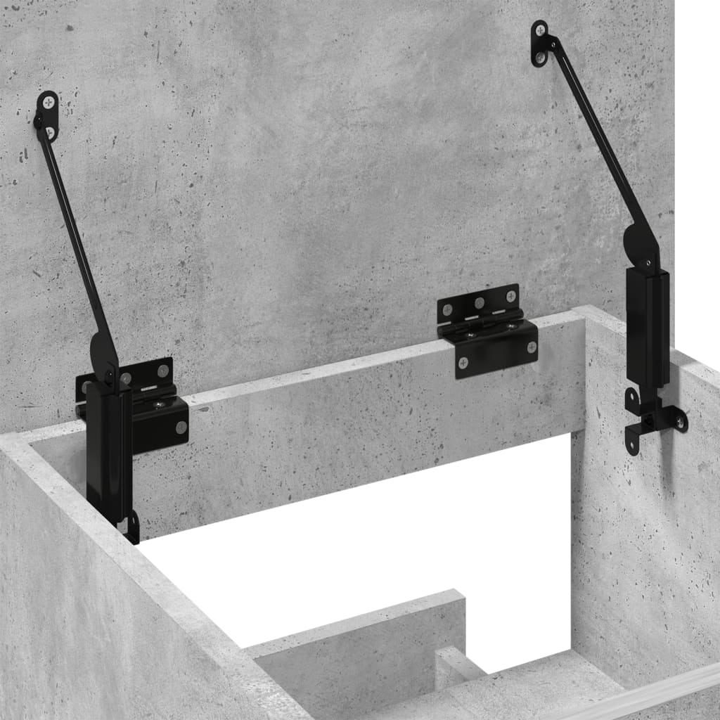 talerstol med hjul skuffe 55x55x107 cm konstrueret træ betongrå - Image 8