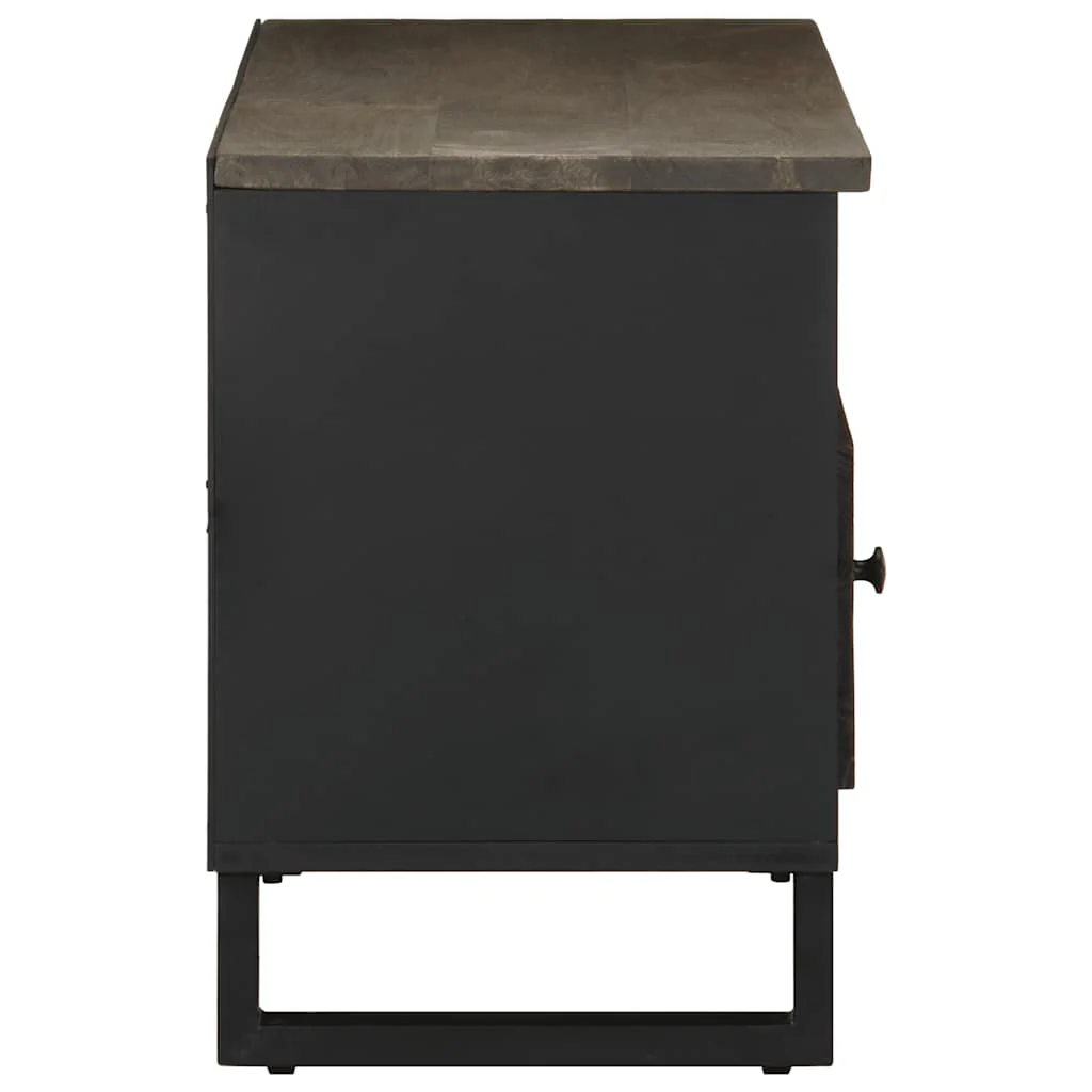 tv-bord 100x33x46 cm massivt mangotræ sort - Image 4