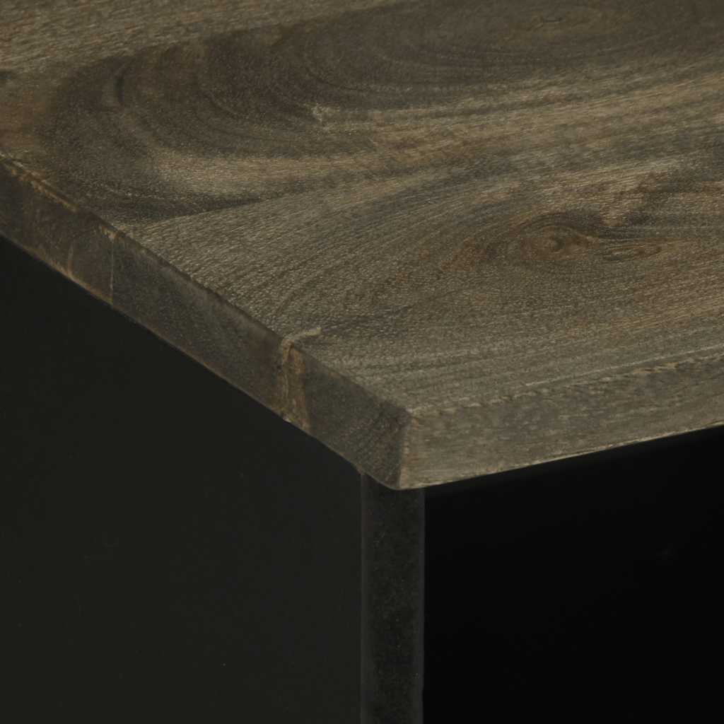 tv-bord 100x33x46 cm massivt mangotræ sort - Image 6