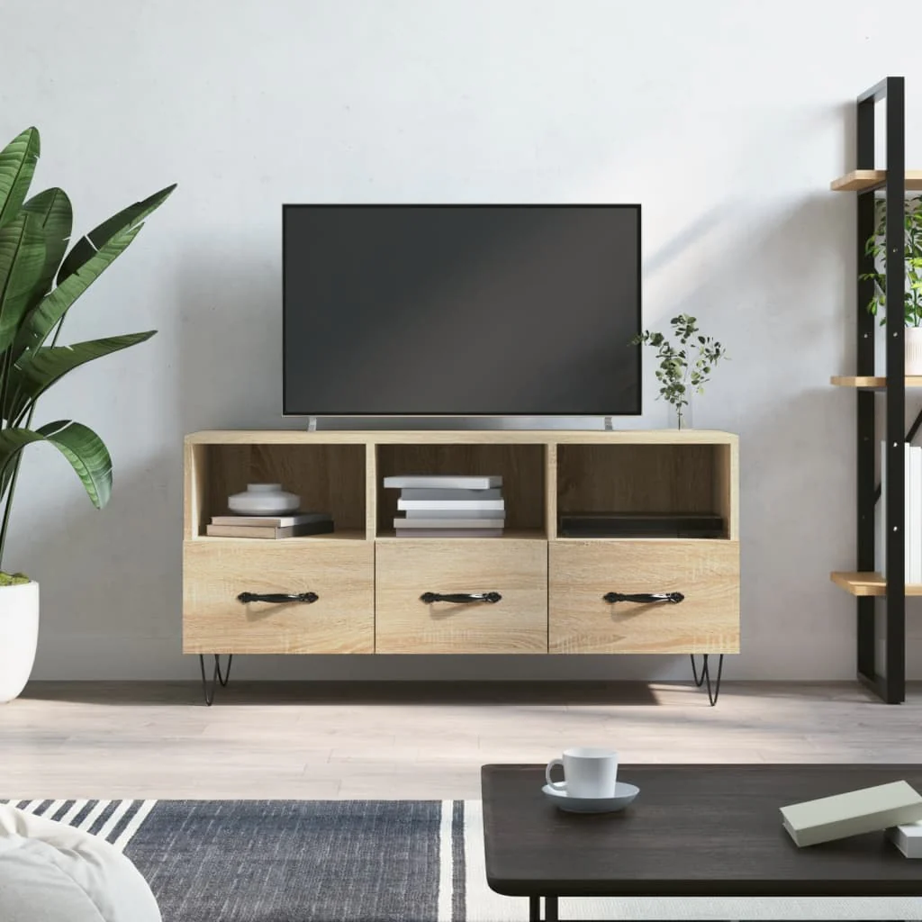 tv-bord 102x36x50 cm konstrueret træ sonoma-eg