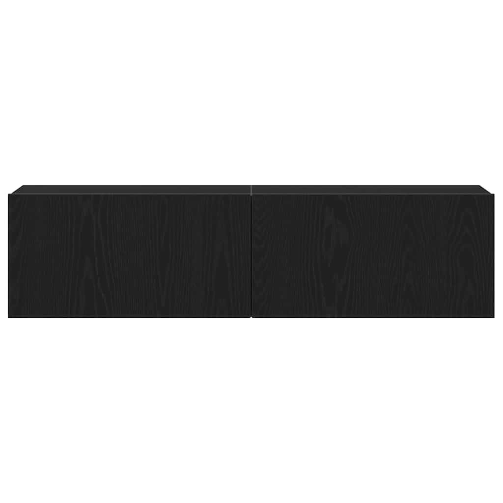 tv-bord 120x30x30,5 cm konstrueret træ sort egetræsfarve - Image 6
