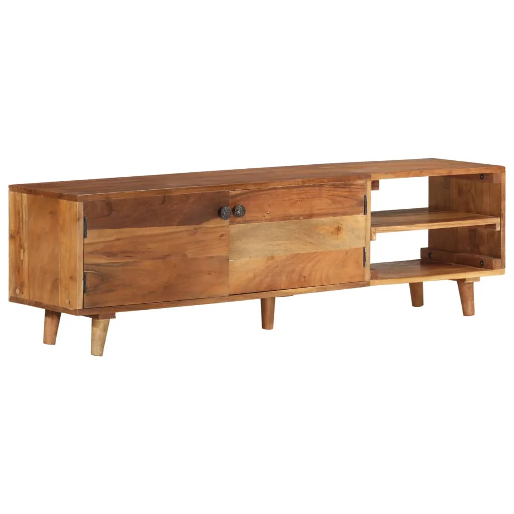 tv-bord 140x30x40 cm massivt akacietræ med honningfinish - Image 10