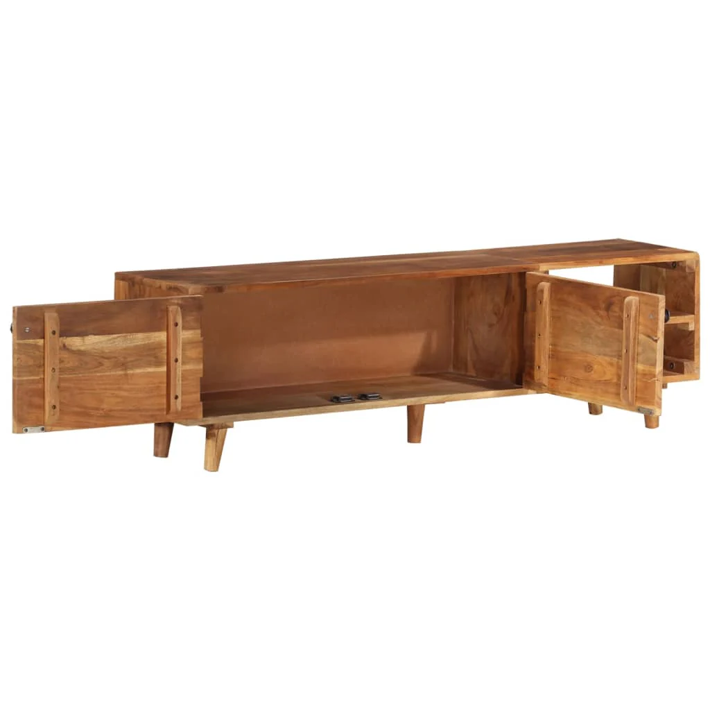 tv-bord 140x30x40 cm massivt akacietræ med honningfinish - Image 5