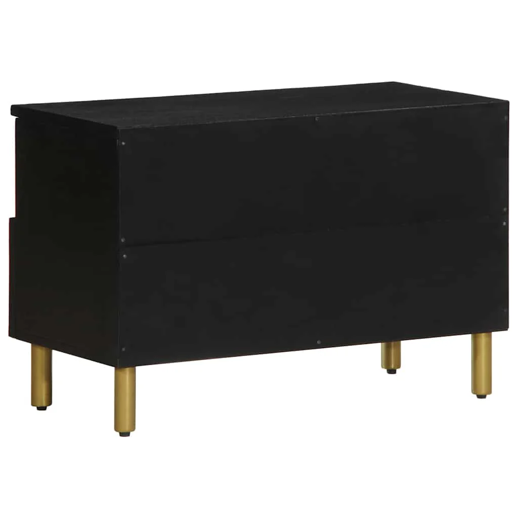 tv-bord 70x33x46 cm konstrueret træ sort - Image 5