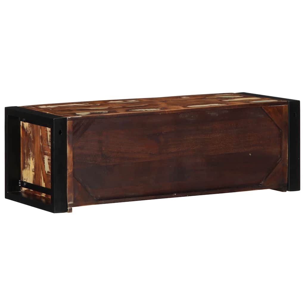 tv-bord 80x30x25 cm massivt genbrugstræ flerfarvet - Image 4