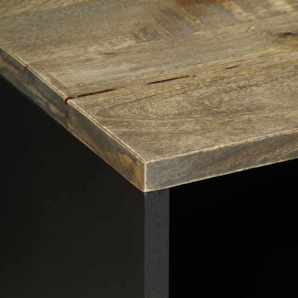 tv-bord 80x31,5x46 cm massivt mangotræ lysegrå - Image 7