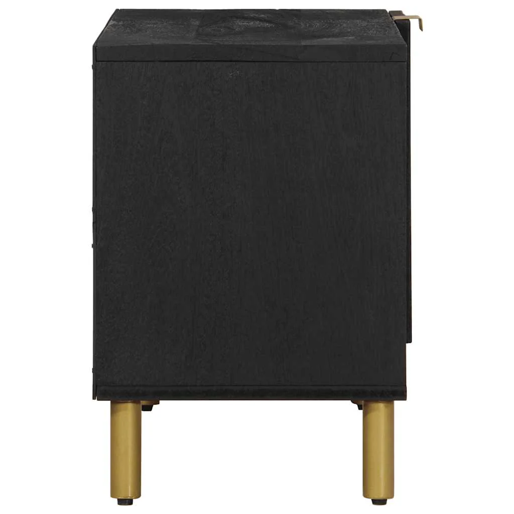 tv-bord 80x33x46 cm konstrueret træ sort - Image 4