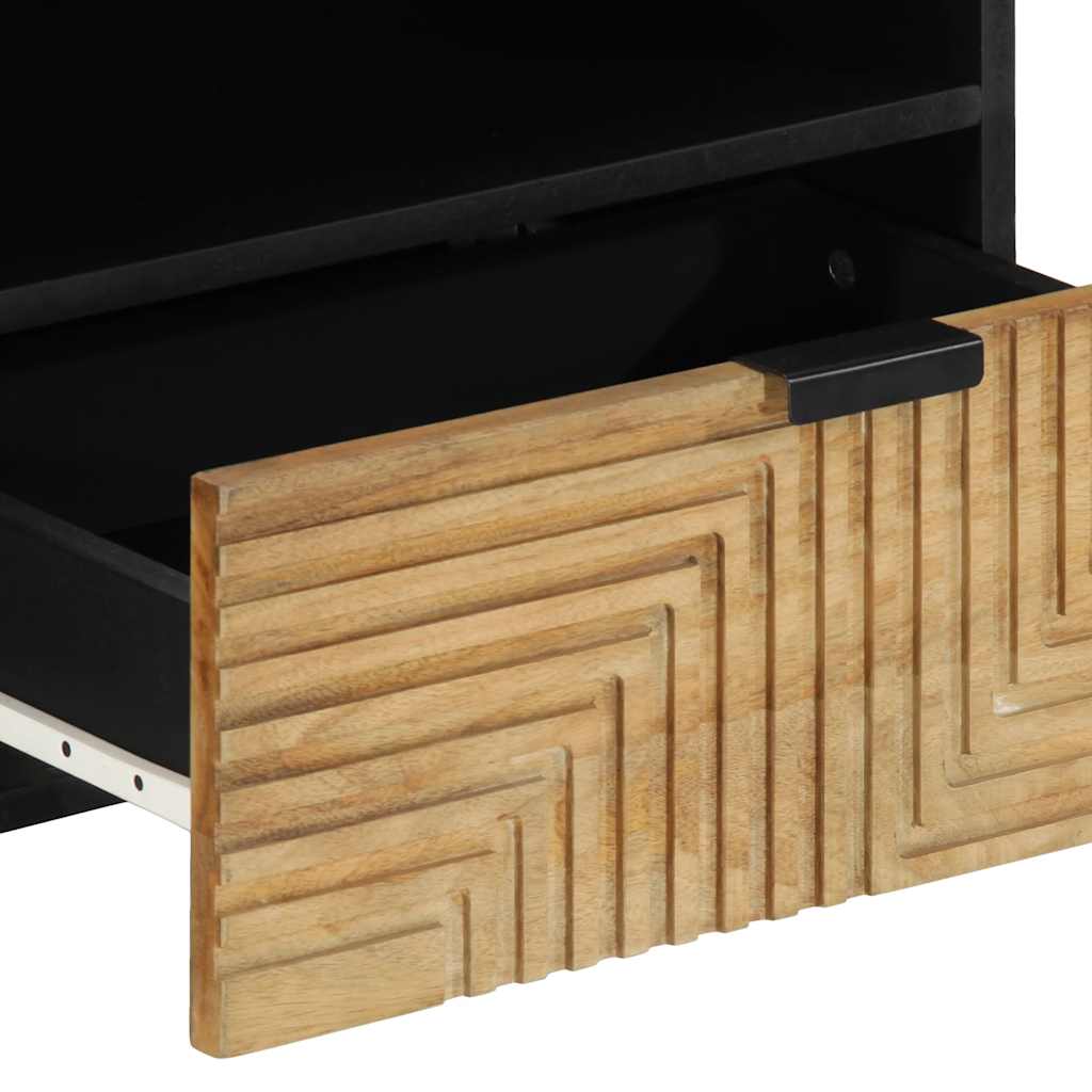 tv-bord 80x33x46 cm massivt mangotræ brun - Image 7