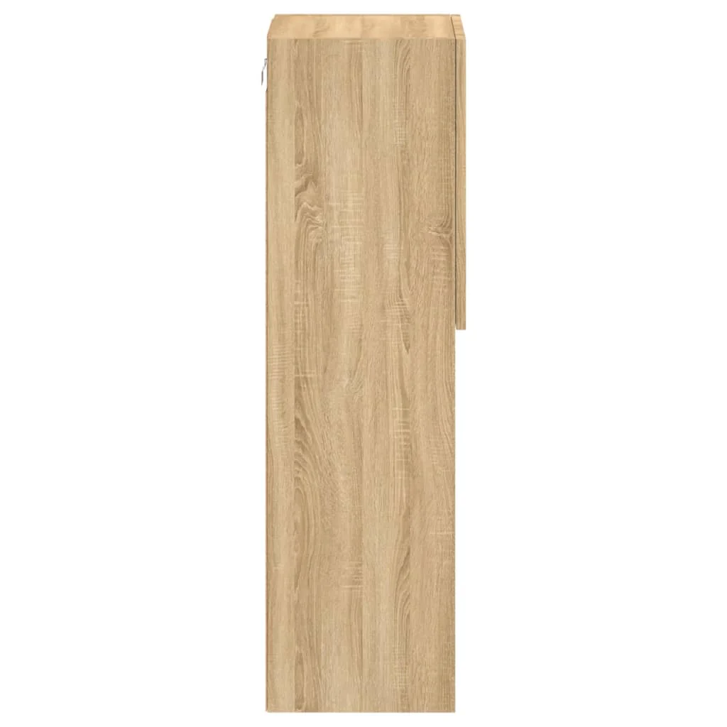 tv-bord med LED-lys 30,5x30x102 cm sonoma-eg - Image 9