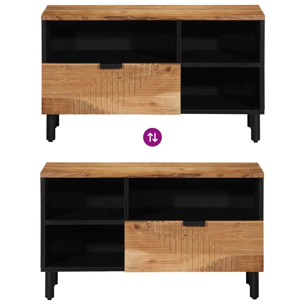 TV Enheder Massivt Akacietræ 80 x 33,5 x 46 cm Konstrueret træ - Image 10