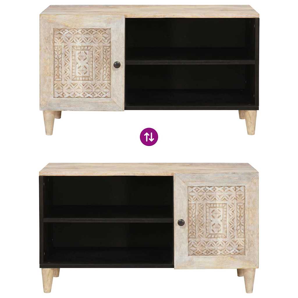 TV Enheder med hylde Hvid 80 x 33 x 46 cm Konstrueret træ - Image 10