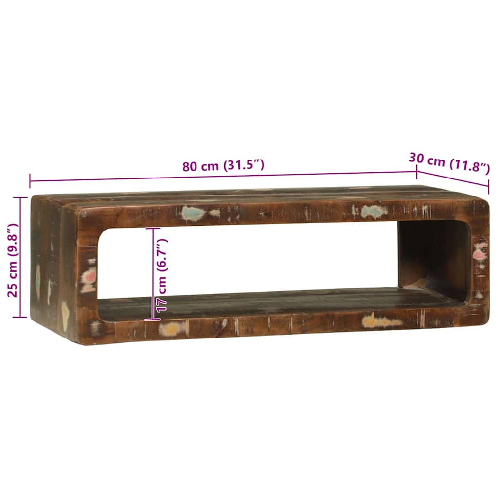 TV-skab Flerfarvet 80 x 30 x 25 cm Massivt genbrugstræ - Image 11