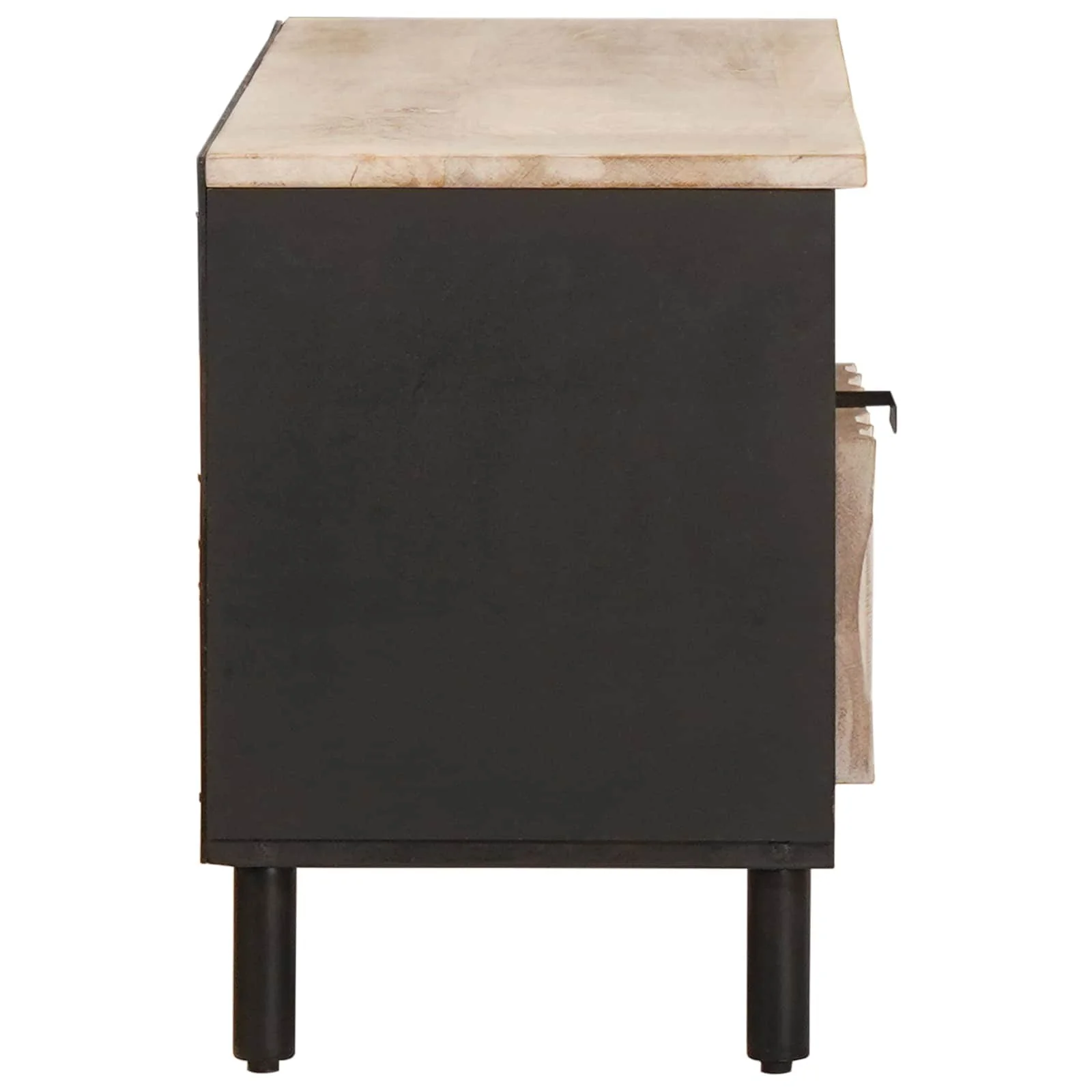 TV-skab Hvid Vask Finish 100 x 33 x 46 cm Massivt mangotræ - Image 4