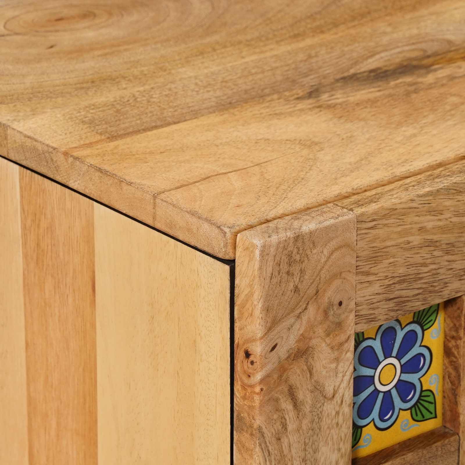 TV-skab med dør Naturfarvet 105 x 33,5 x 46 cm Massivt mangotræ - Image 6