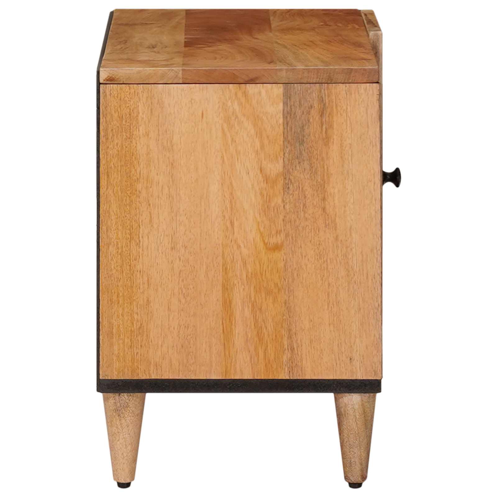 TV-skab med dør Naturfarvet 80 x 31,5 x 46 cm Massivt mangotræ - Image 4