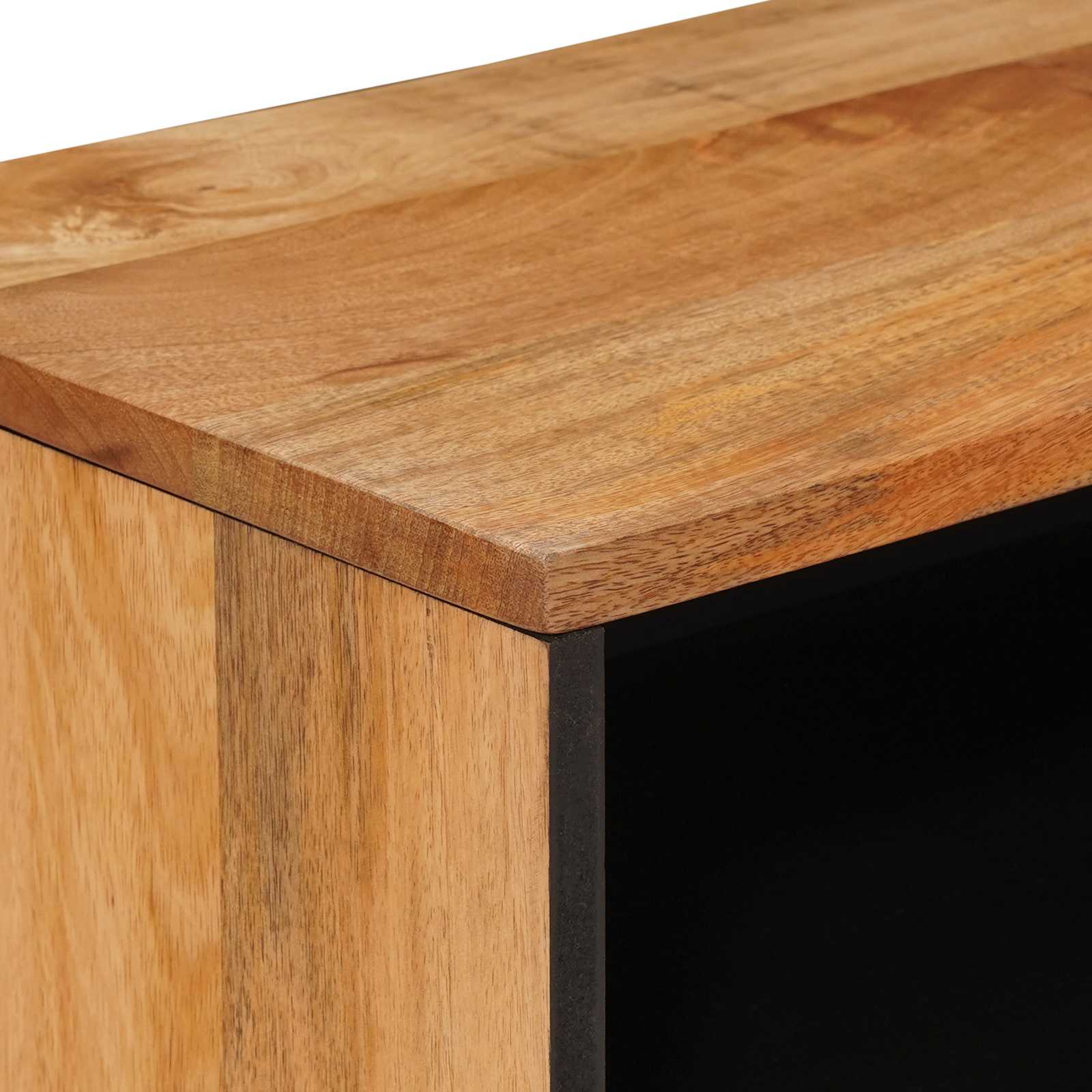 TV-skab med dør Naturfarvet 80 x 31,5 x 46 cm Massivt mangotræ - Image 6