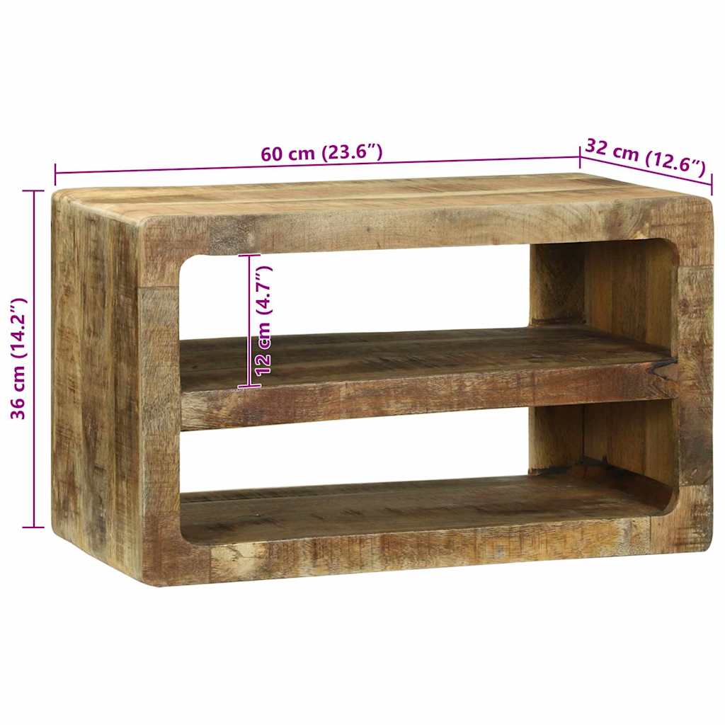 TV-skab med hylde Brun 60 x 32 x 36 cm Massivt mangotræ - Image 11