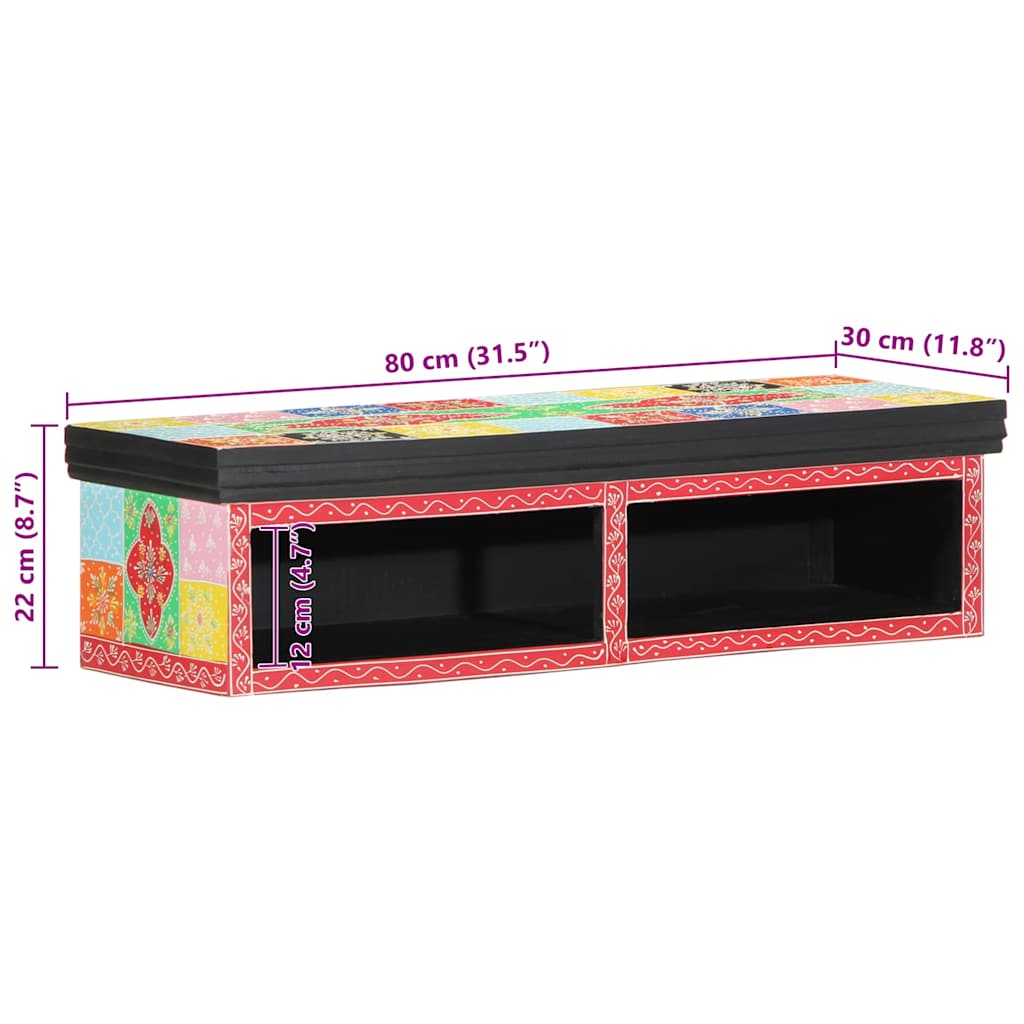 TV-skab med hylde Flerfarvet 80 x 30 x 22 cm Konstrueret træ - Image 10