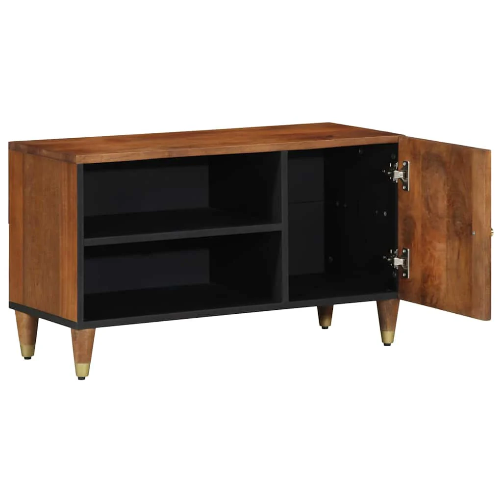 TV-skab med hylde Honningbrun 80 x 33 x 46 cm Massivt mangotræ - Image 2