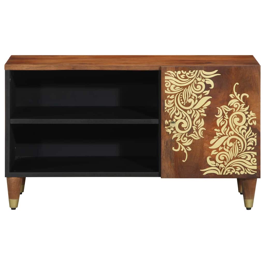 TV-skab med hylde Honningbrun 80 x 33 x 46 cm Massivt mangotræ - Image 3