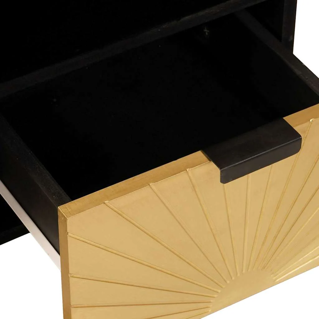 TV-skab med hylde Sort og Guld 100 x 33 x 46 cm Konstrueret træ - Image 7