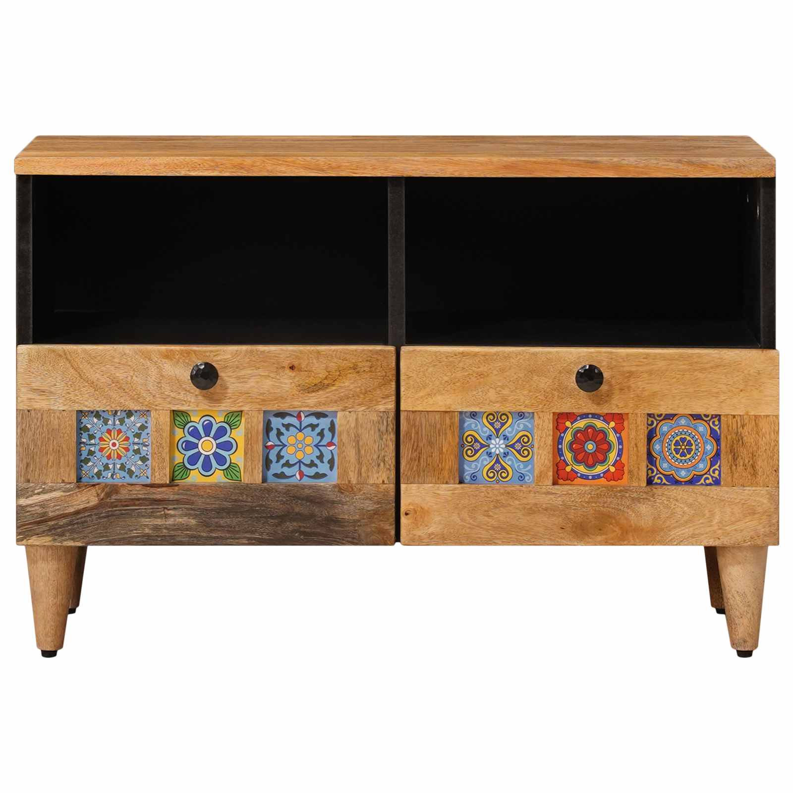 TV-skab med skuffe Naturfarvet 70 x 33 x 46 cm Massivt mangotræ - Image 3