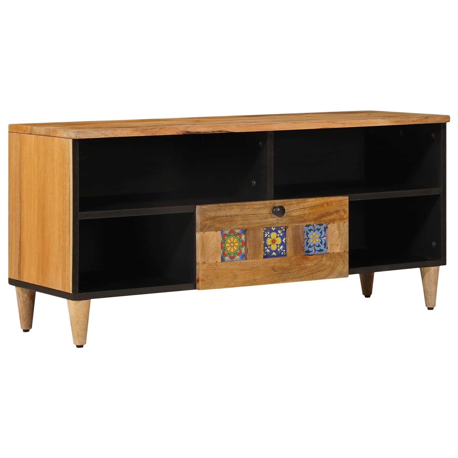 TV-skab Naturfarvet 100 x 33,5 x 46 cm Massivt mangotræ