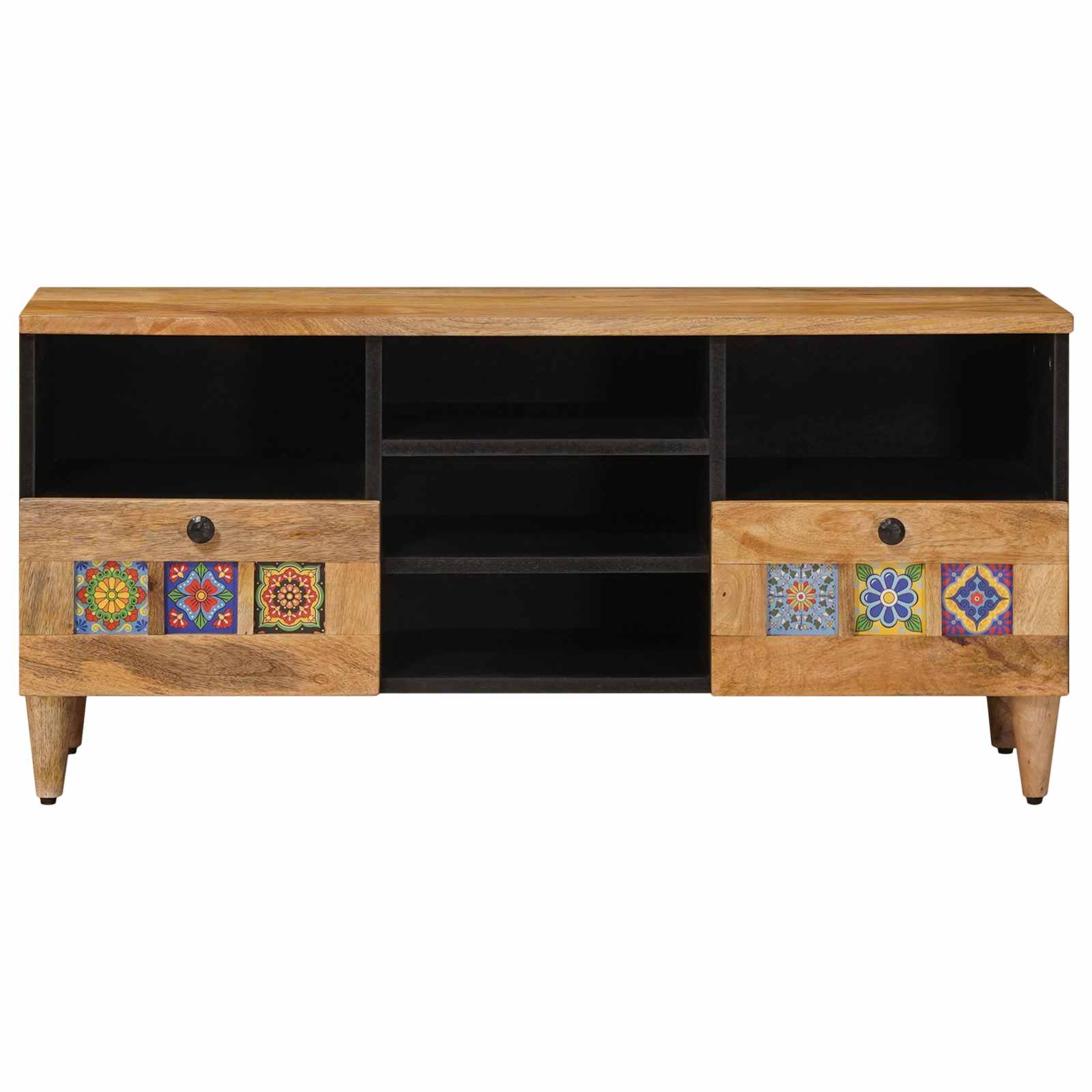 TV-skab Naturfarvet 100 x 33,5 x 46 cm Massivt mangotræ - Image 3