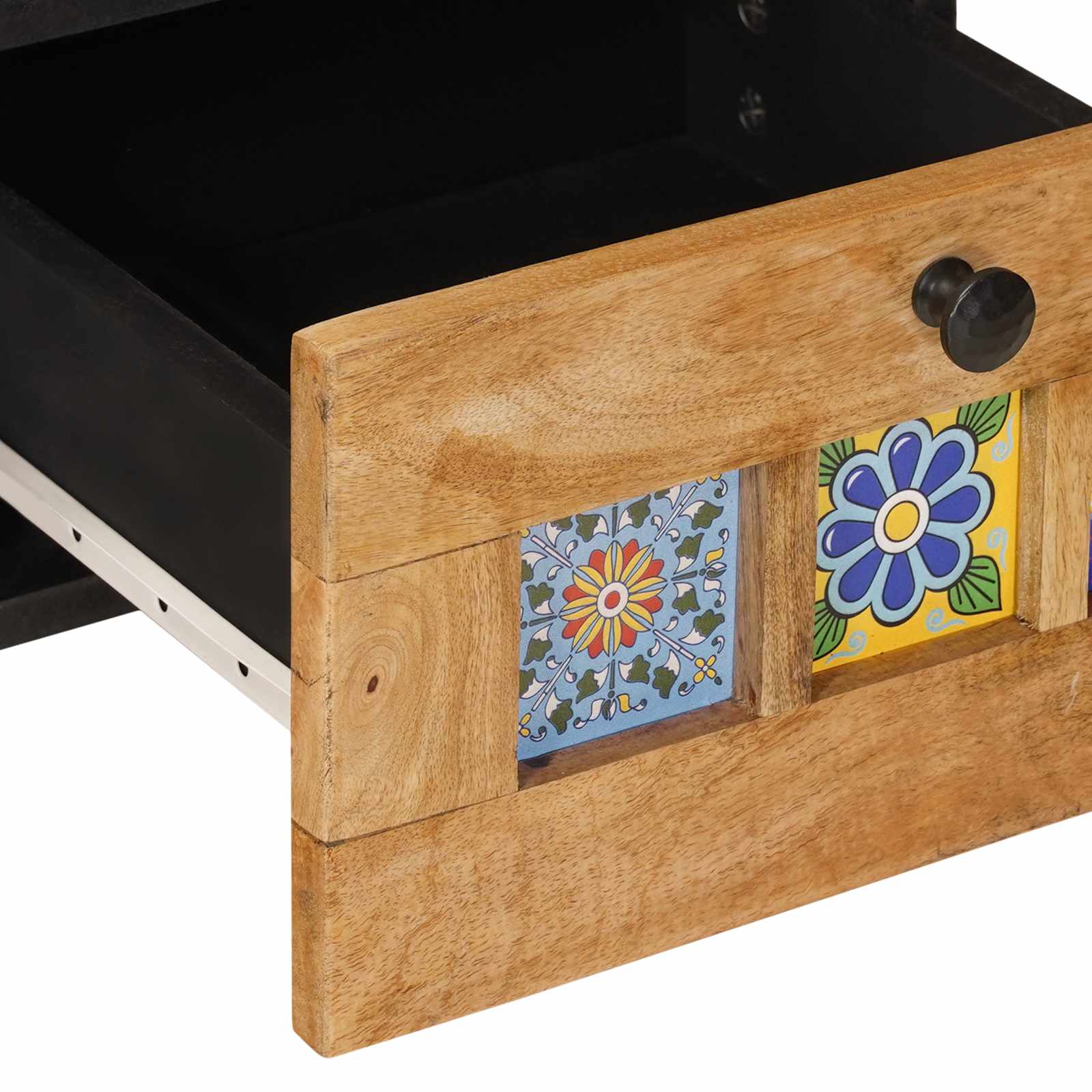 TV-skab Naturfarvet 100 x 33,5 x 46 cm Massivt mangotræ - Image 7