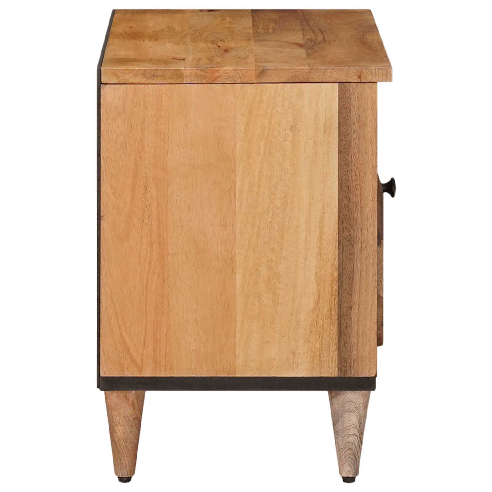 TV-skab Naturfarvet 80 x 33,5 x 46 cm Massivt mangotræ - Image 4