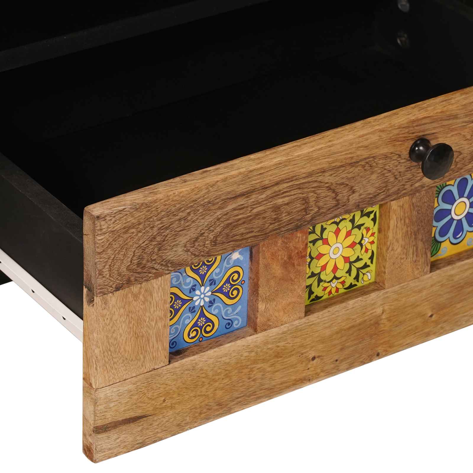 TV-skab Naturfarvet 80 x 33,5 x 46 cm Massivt mangotræ - Image 7