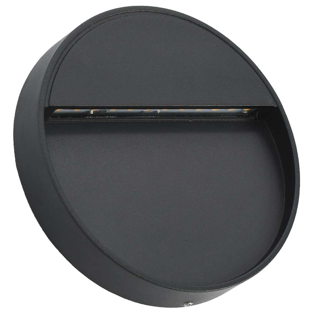 udendørs LED-væglamper 2 stk. 3 W rund sort - Image 3