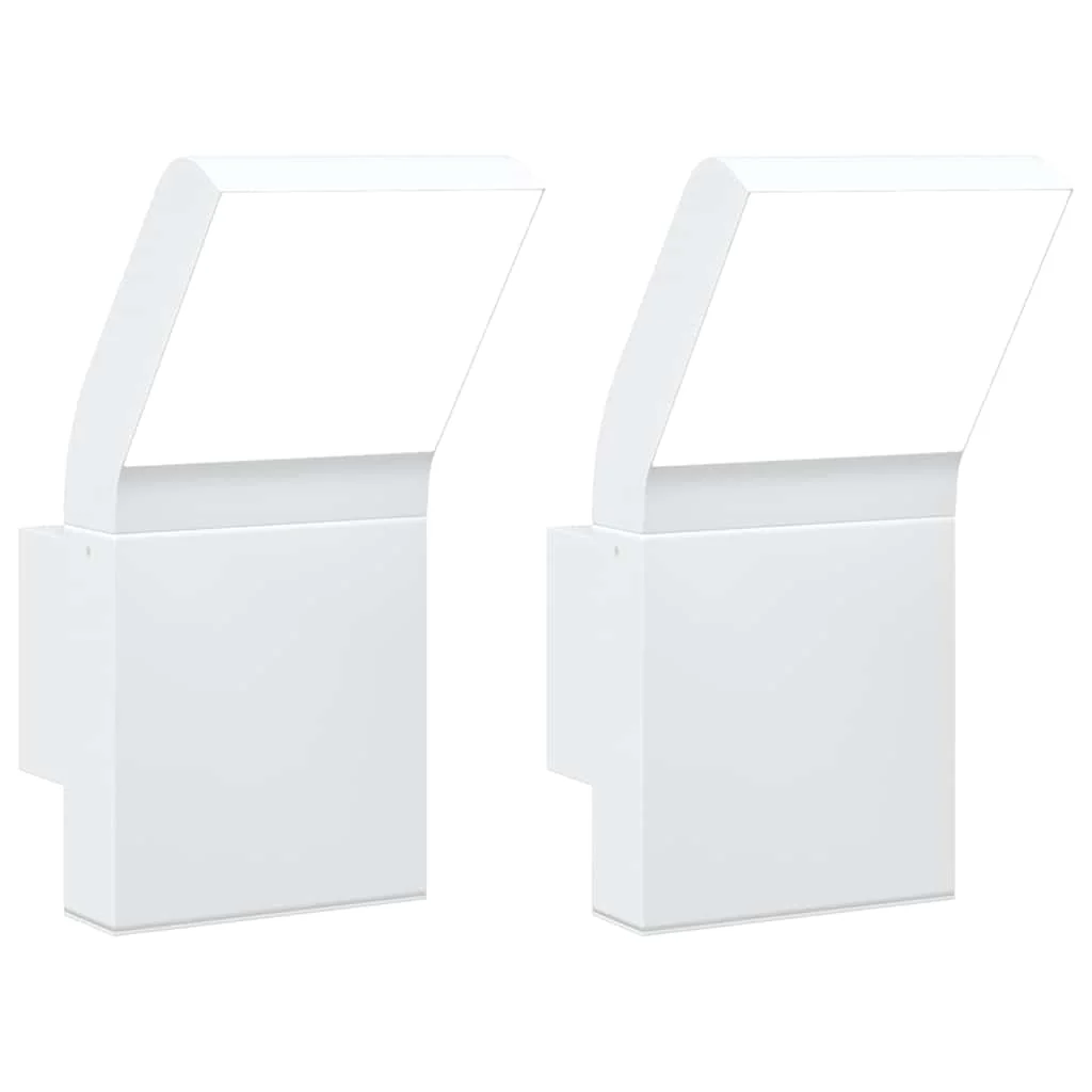 udendørs LED-væglamper 2 stk. trykstøbt aluminium hvid - Image 2
