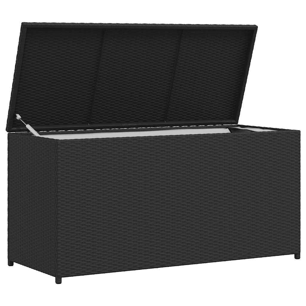 udendørs opbevaringkasse sort 120x50x60 cm polyrattan - Image 5