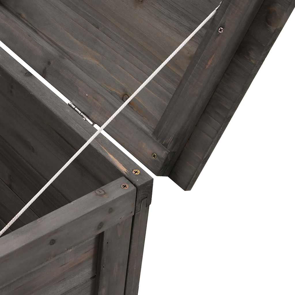 udendørs opbevaringsboks 50x49x56,5 cm massivt grantræ antracit - Image 7