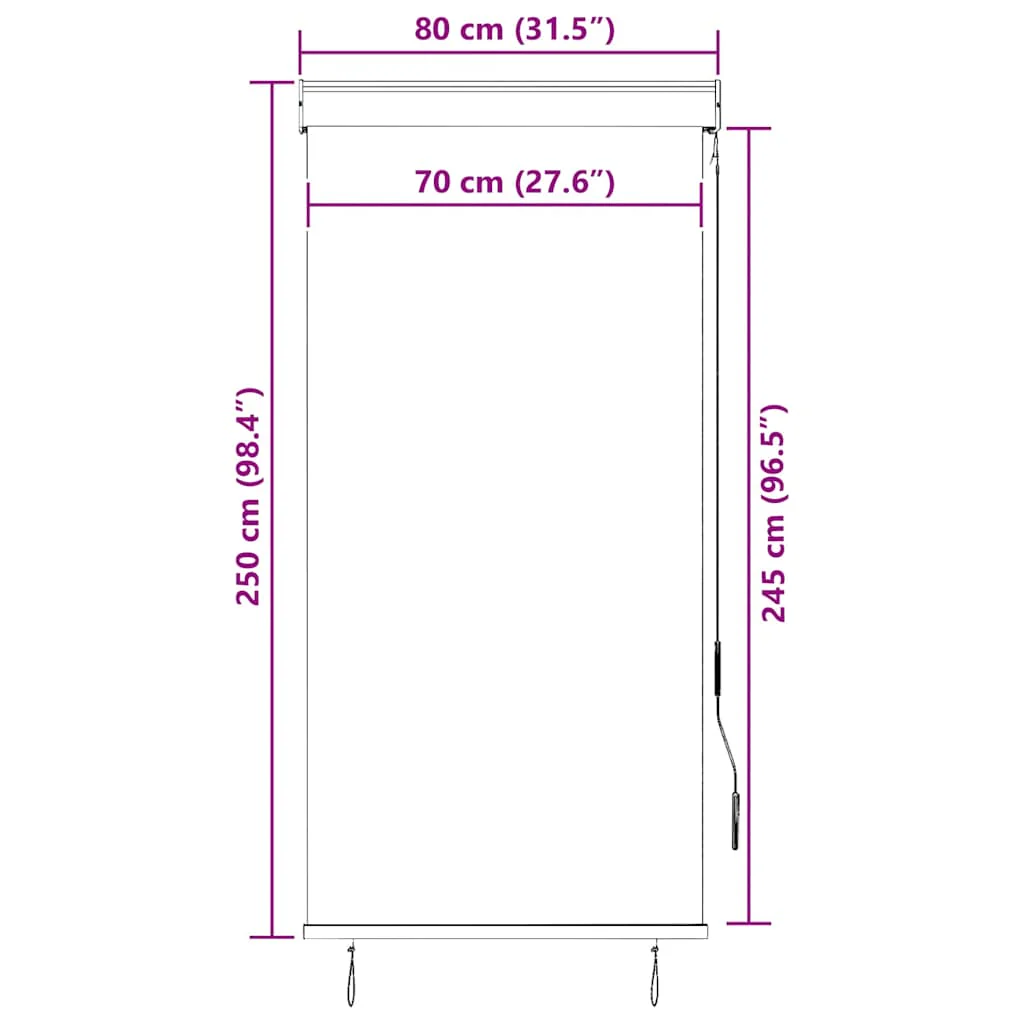 udendørs rullegardin 80x250 cm antracitgrå - Image 8