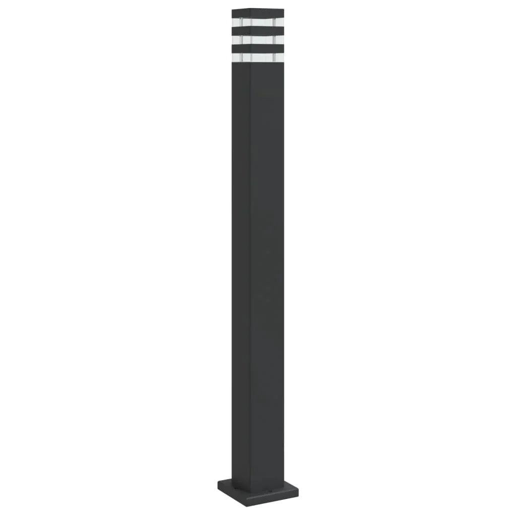 udendørs standerlampe 110 cm aluminium sort - Image 2