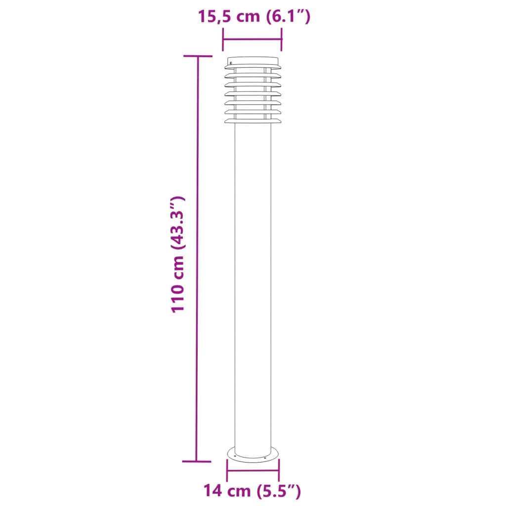 udendørs standerlampe 110 cm rustfrit stål sølvfarvet - Image 7