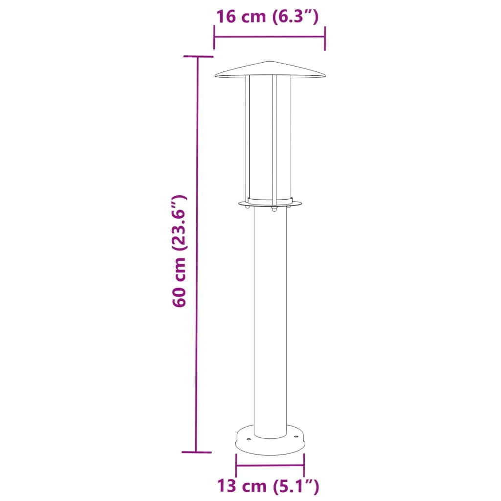udendørs standerlampe 60 cm rustfrit stål sølvfarvet - Image 7