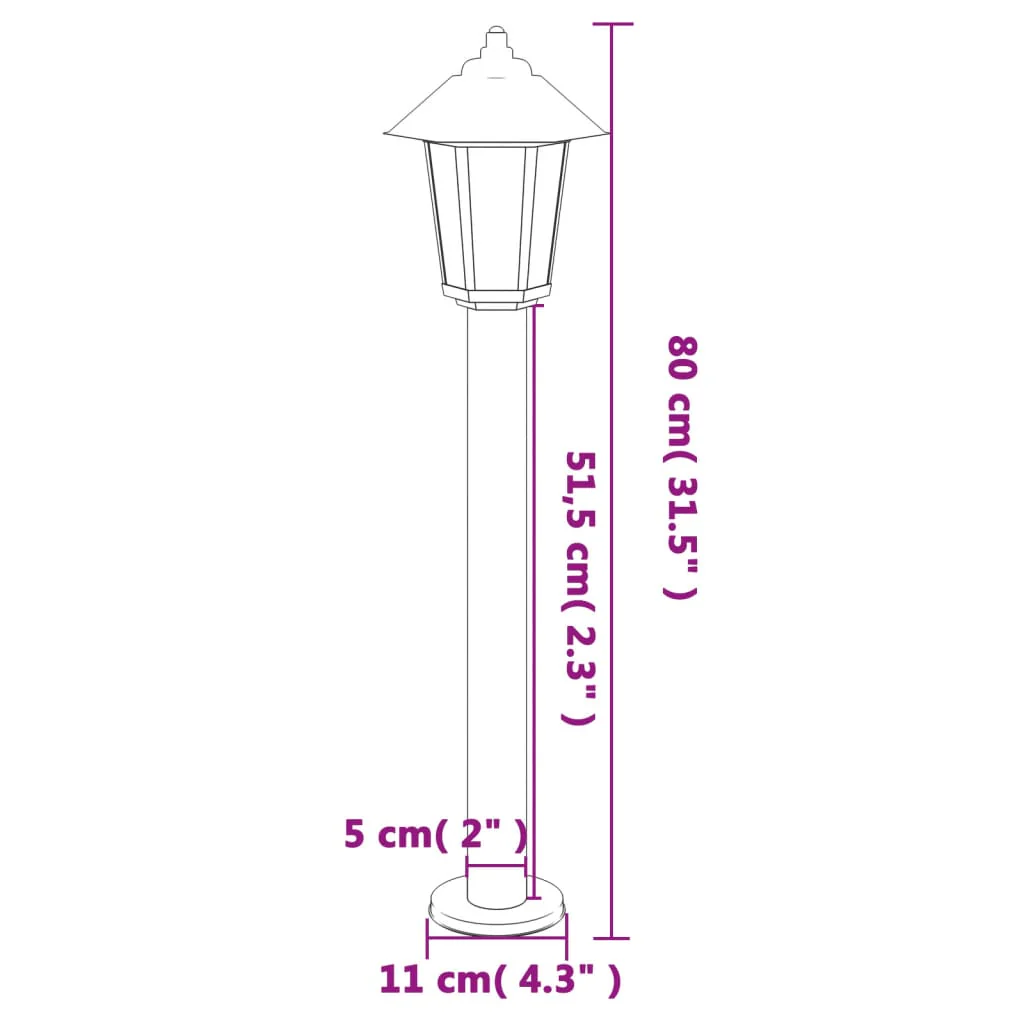 udendørs standerlampe 80 cm rustfrit stål sort - Image 7