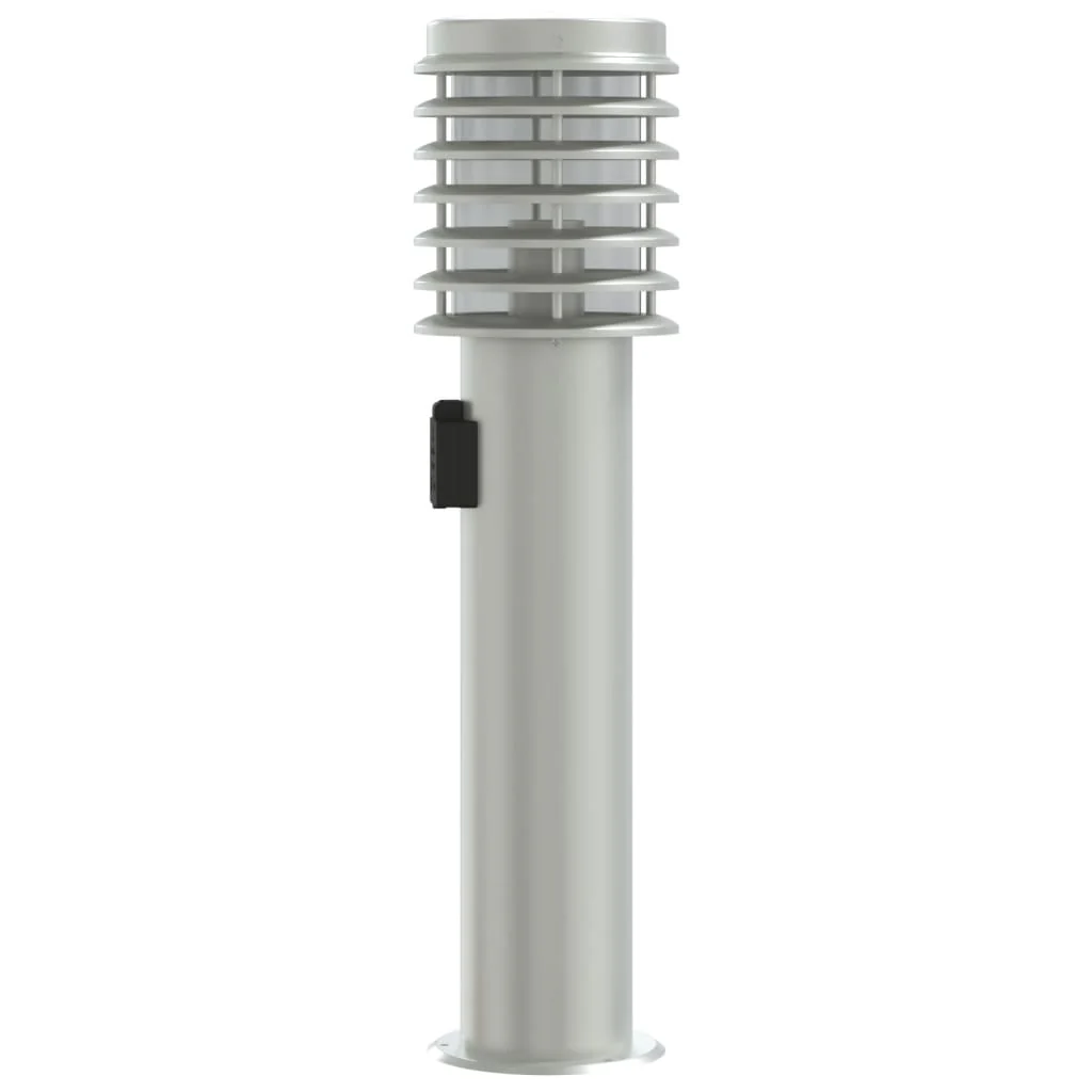 udendørs standerlampe med stikkontakt 60 cm rustfrit stål sølv - Image 5