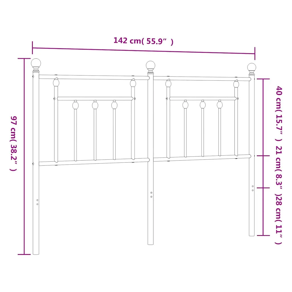 udskiftningsgavl 135 cm metal sort - Image 7