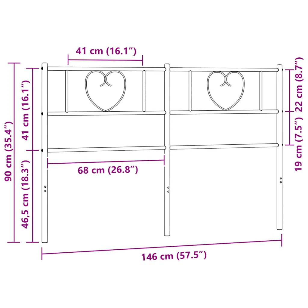 udskiftningsgavl 140 cm metal sort - Image 7