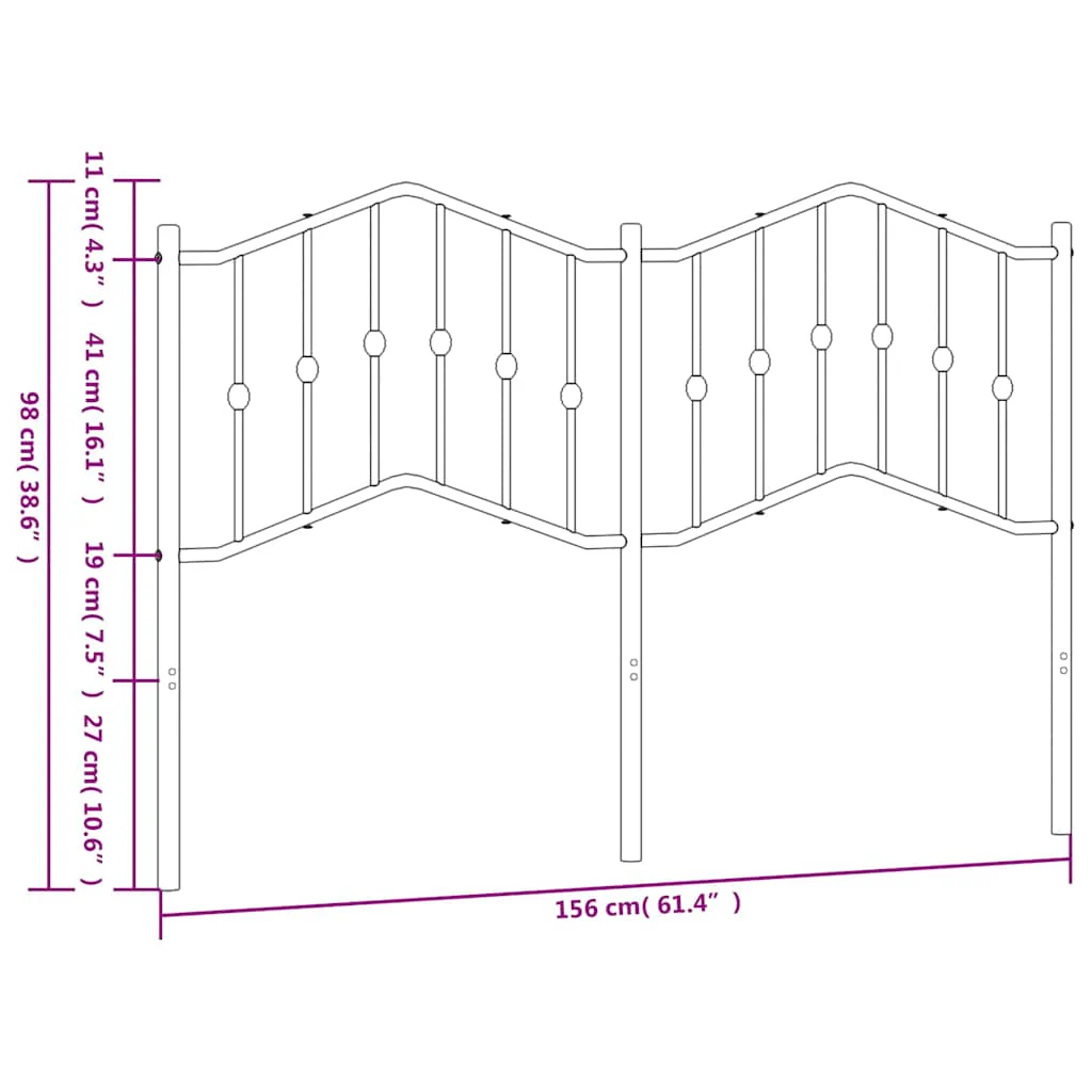 udskiftningsgavl 150 cm metal sort - Image 6