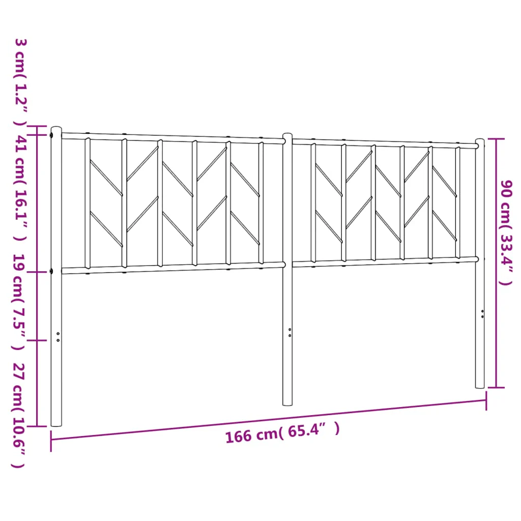 udskiftningsgavl 160 cm metal sort - Image 7